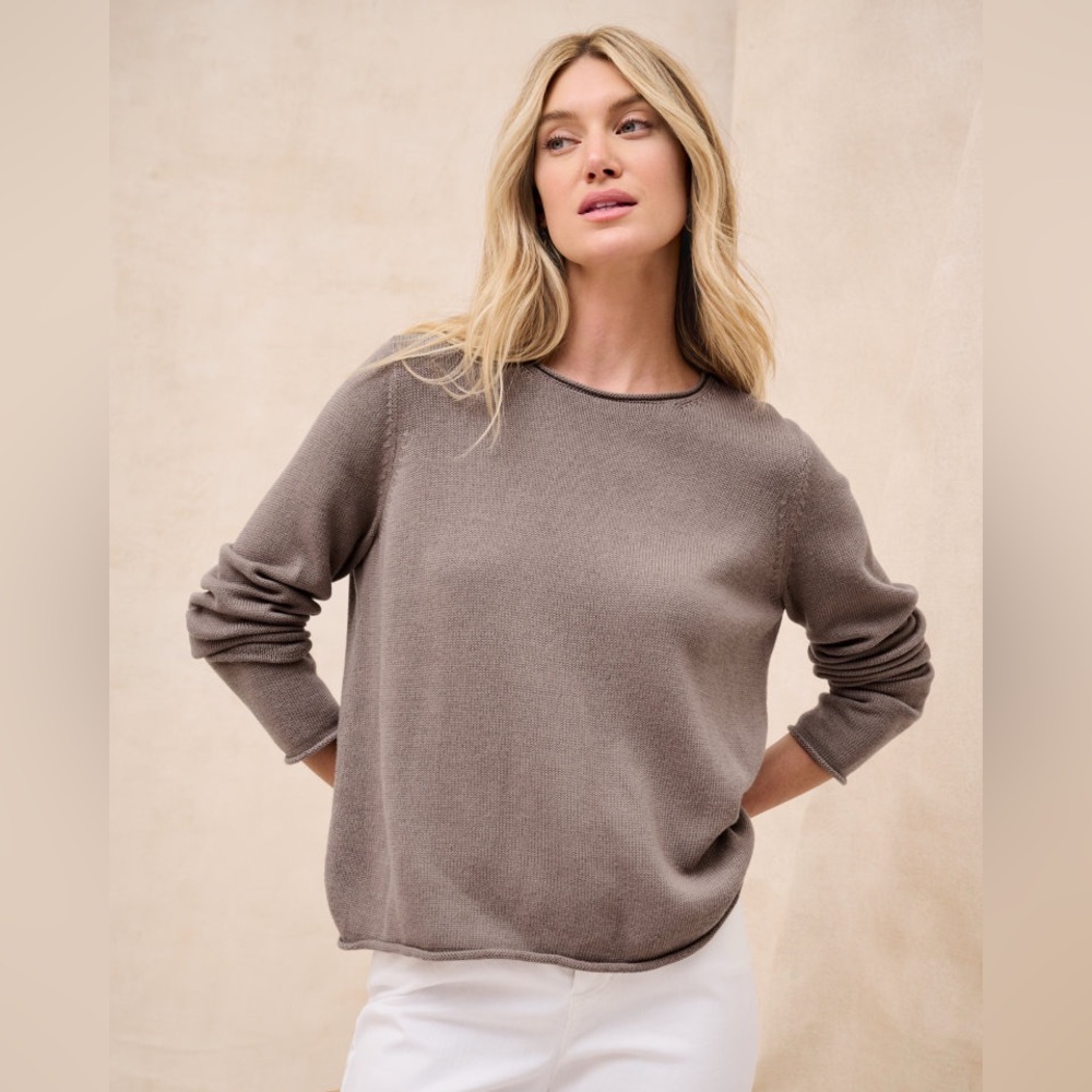 Eileen Fisher 100% Merino Wool‎ Textured Knit Top Sweater Gray Size Small S